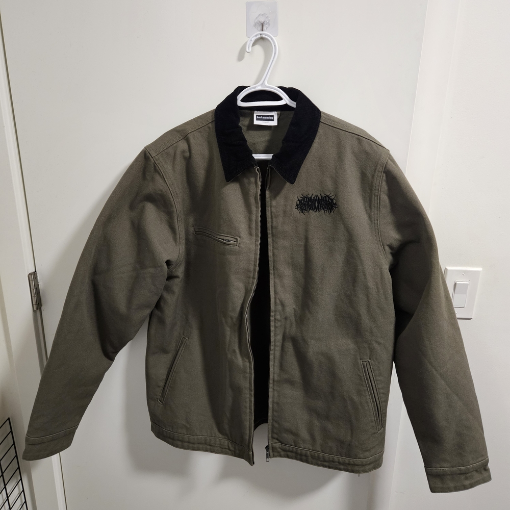 Metal Logo Olive Canvas Jacket